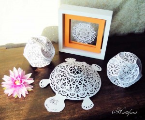 Hattifant Papercuts Turtle Triskele Paper Globe Mandala