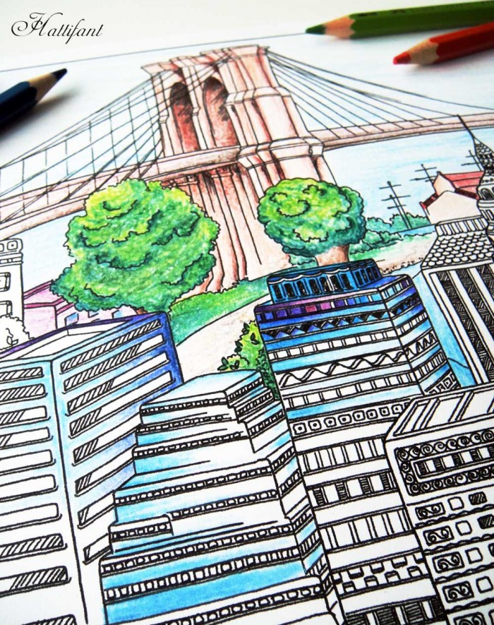 In the heart of the City Coloring Page - Hattifant