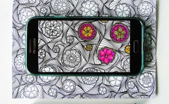 Hattifant Doodle with me Flower Swirl Pattern