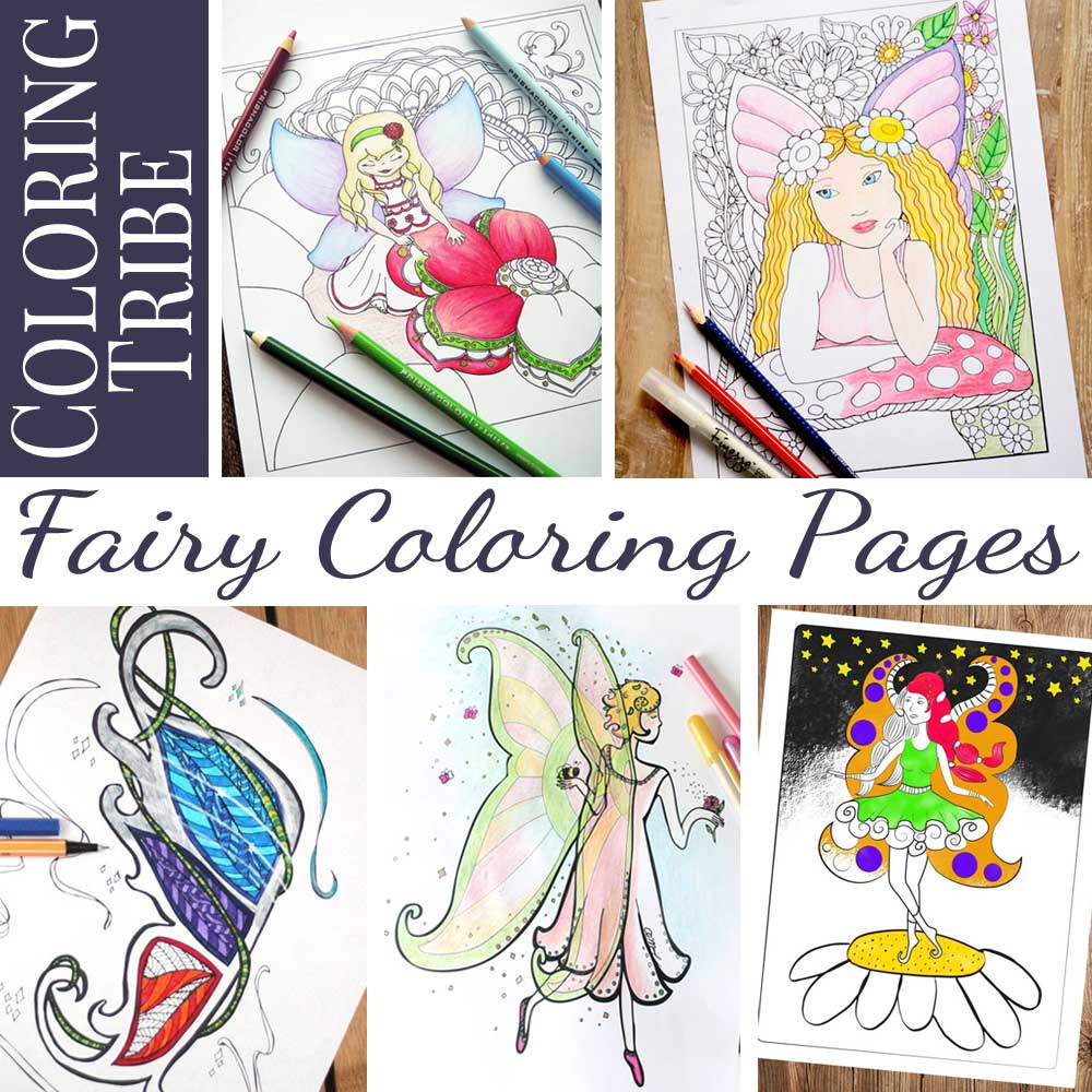 Hattifant's Grown Up Colroing page Fairy painting Spring Coloring Tribe