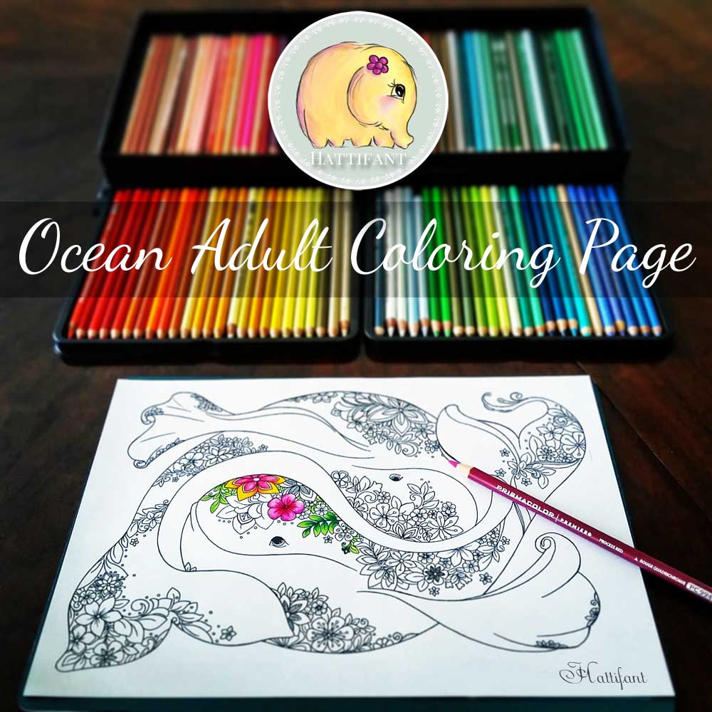 Hattifant's Ocean Themed Adult Coloring Page