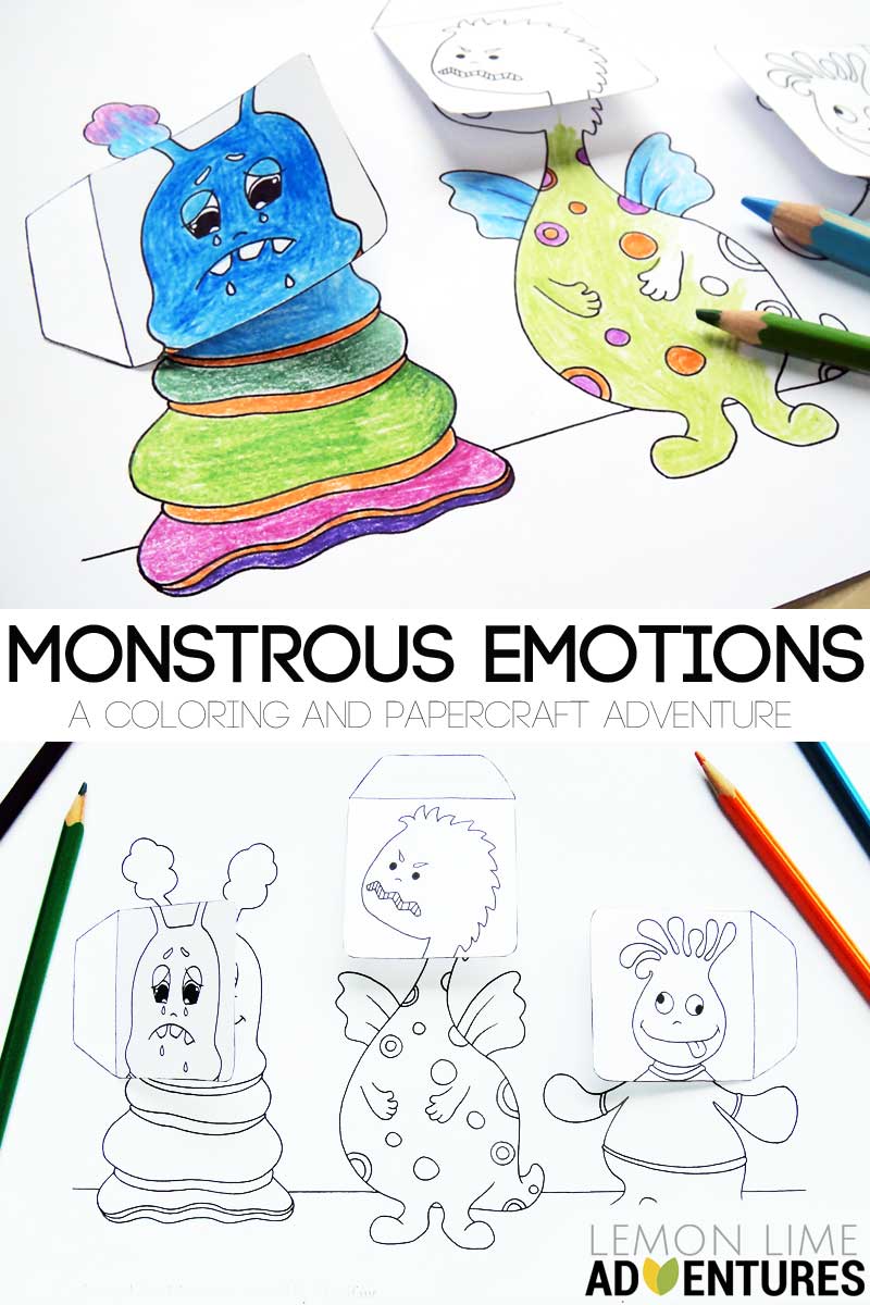 Hattifant's Monstrous Emotions for LemonLimeAdventures a simple emotions activity for kids