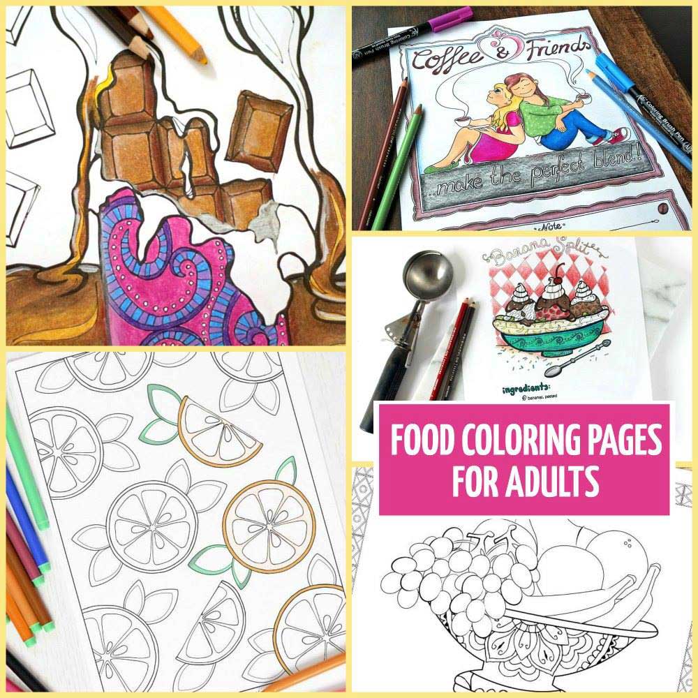 Hattifant Coffee and Friends Adult Coloring Papge with Coloring Tribe August 2016 Roundup Food