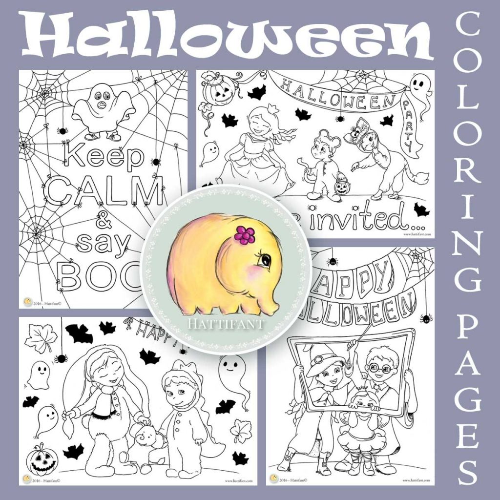 Hattifant Cute Halloween Coloring Pages for Kids and Adults