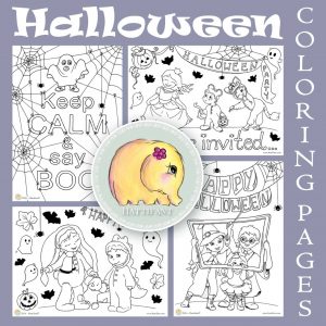 Hattifant Cute Halloween Coloring Pages for kids and adults