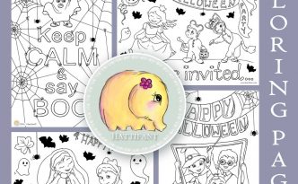 Hattifant Cute Halloween Coloring Pages for kids and adults