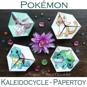 Hattifant pokemon evolution papertoy flextangles kaleidocycle coloring page free printable