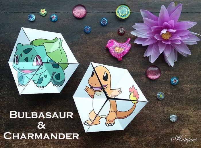 Hattifant pokemon evolution papertoy flextangles kaleidocycle coloring page free printable bulbasaur charmander