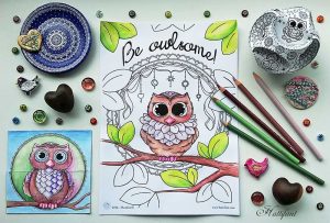 Hattifant Owlsome Owl Coloring Page for adults and kids