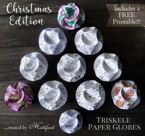 Hattifant Christmas Triskele Paper Globe Set Origami Ball