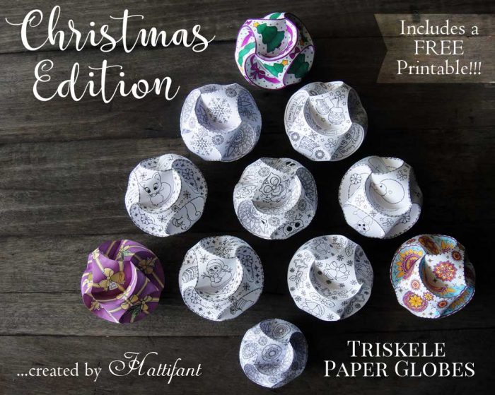 Hattifant Christmas Triskele Paper Globe Set Origami Ball