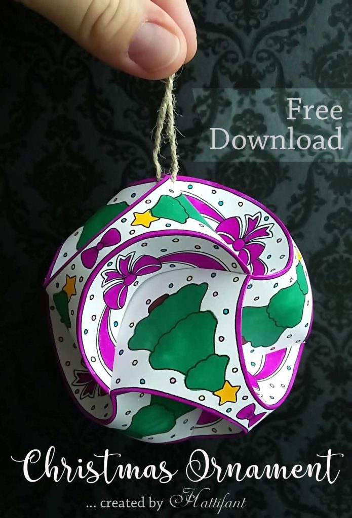 Hattifant Christmas Triskele Paper Globe Set Origami Ball Freebie Free download