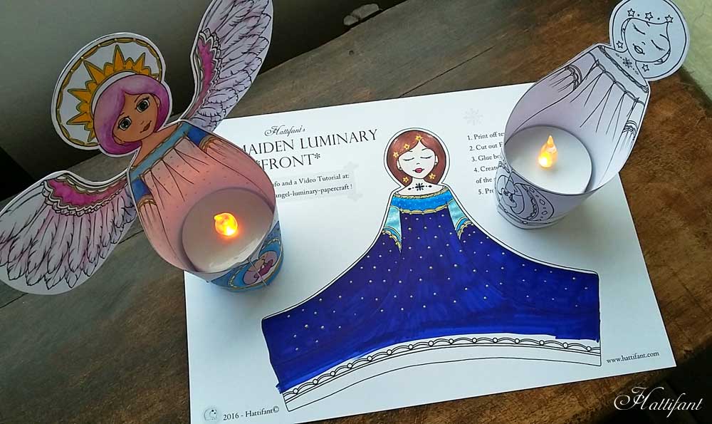 Hattifant's Angel and Starmaiden Luminary Papercraft LED Light