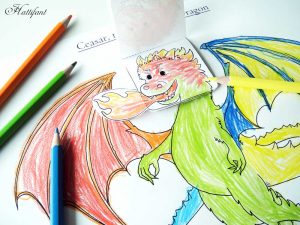 Hattifant's Emotional Dragon Emotions Kids Activity to color and craft in collab with LemonLime Adventures