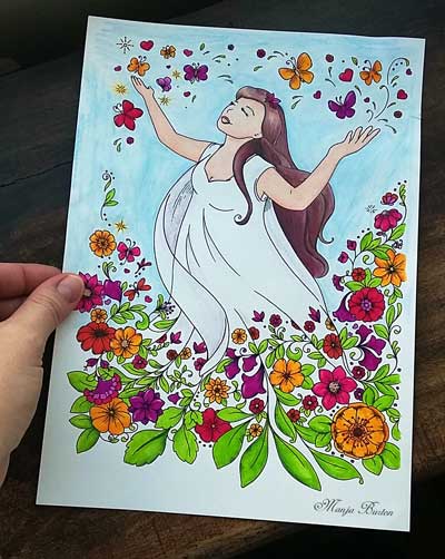 Hattifant's newest Coloring Book Inkpsiraitons Love by Design illustrated by Manja Burton