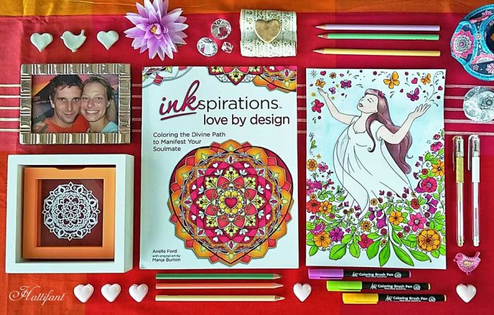 Hattifant's newest Coloring Book Inkpsiraitons Love by Design illustrated by Manja Burton