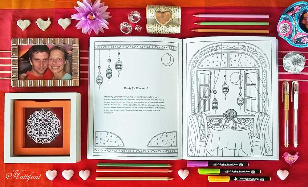 Hattifant's newest Coloring Book Inkpsiraitons Love by Design illustrated by Manja Burton