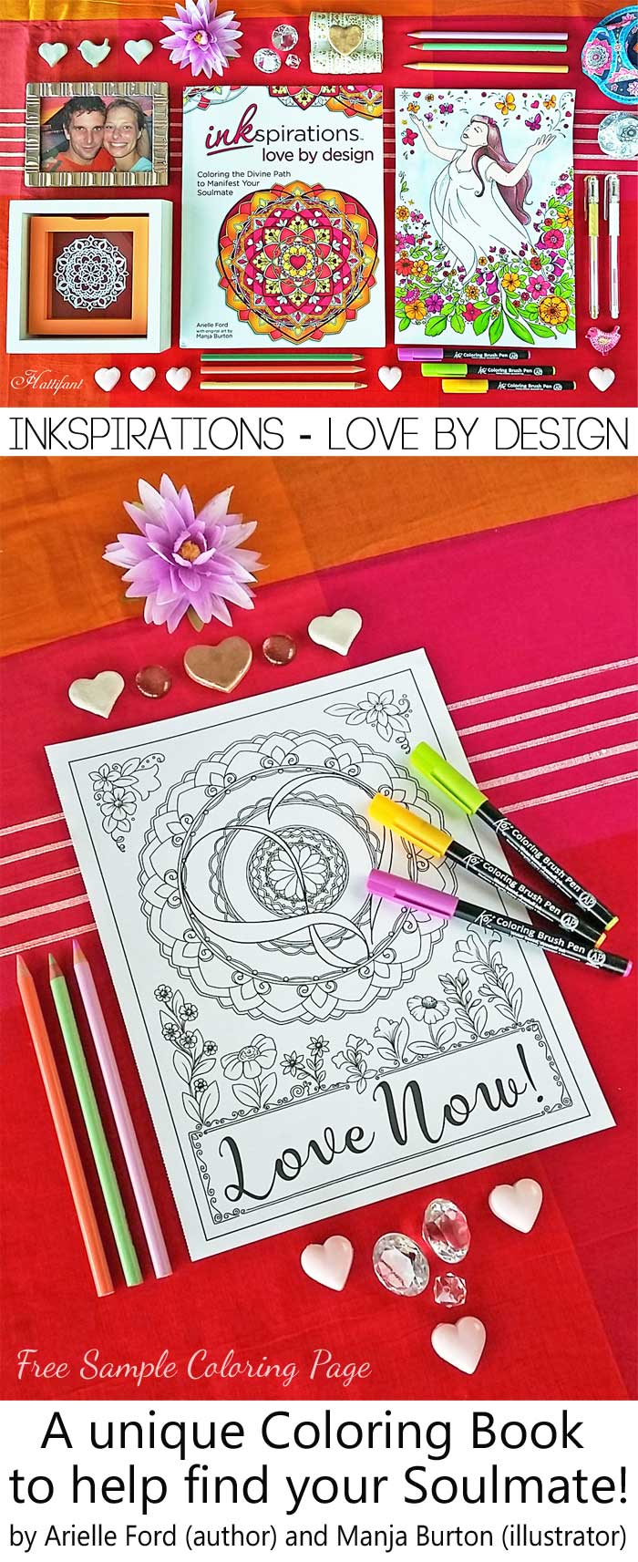 Hattifant's newest Coloring Book Inkpsiraitons Love by Design illustrated by Manja Burton