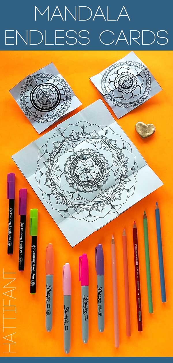 Hattifant's Mandala Endless Card to Color and Craft