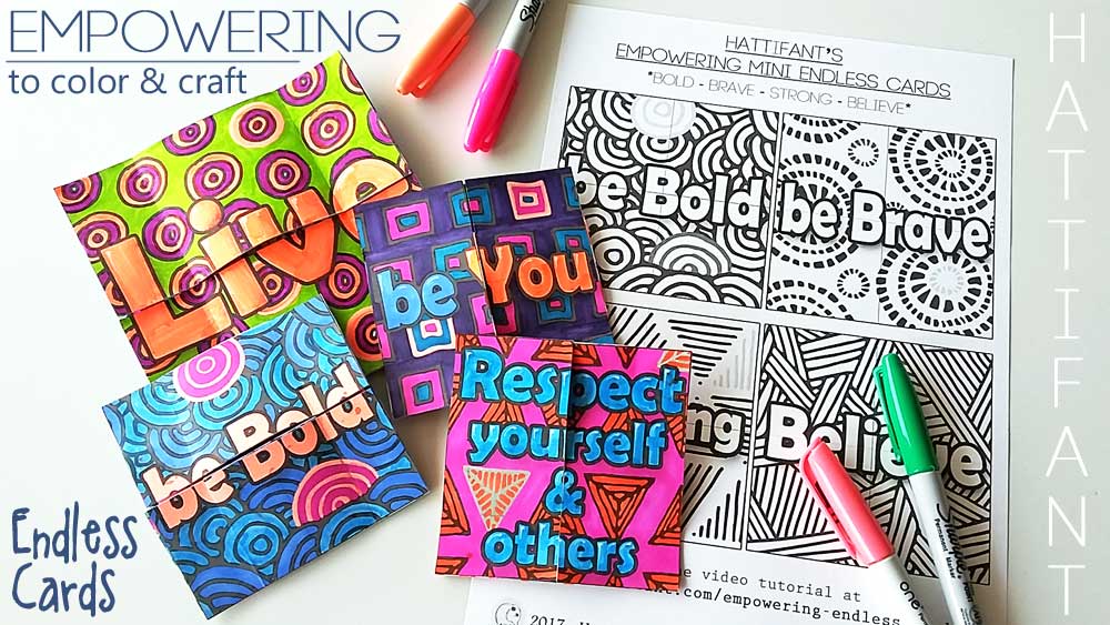 Hattifant's Empowering Endless Cards to color and craft