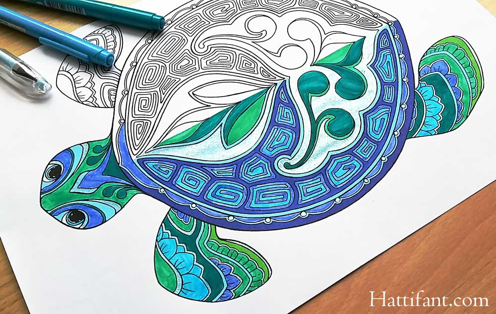 Hattifant's Turtle Coloring Page to download