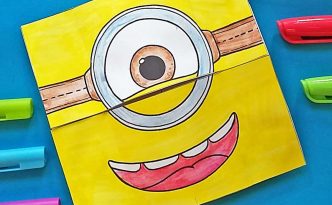 Hattifant's Minion Endless Card to Color and Craft Free Printable