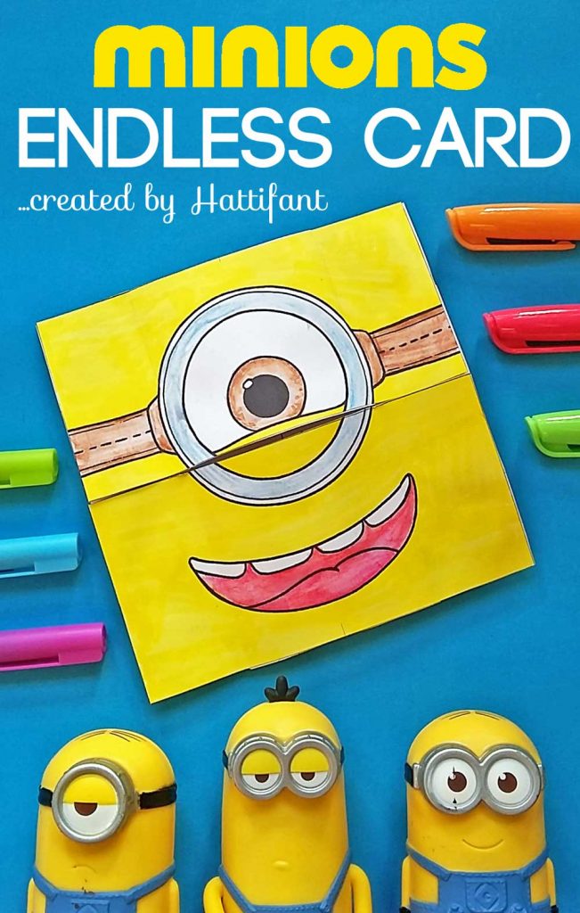 Hattifant's Minion Endless Card to Color and Craft Free Printable