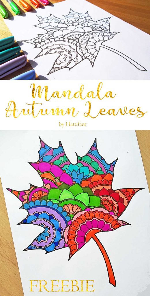 Hattifant's Mandala Autumn Leaves Sun Catcher Papercraft Freebie