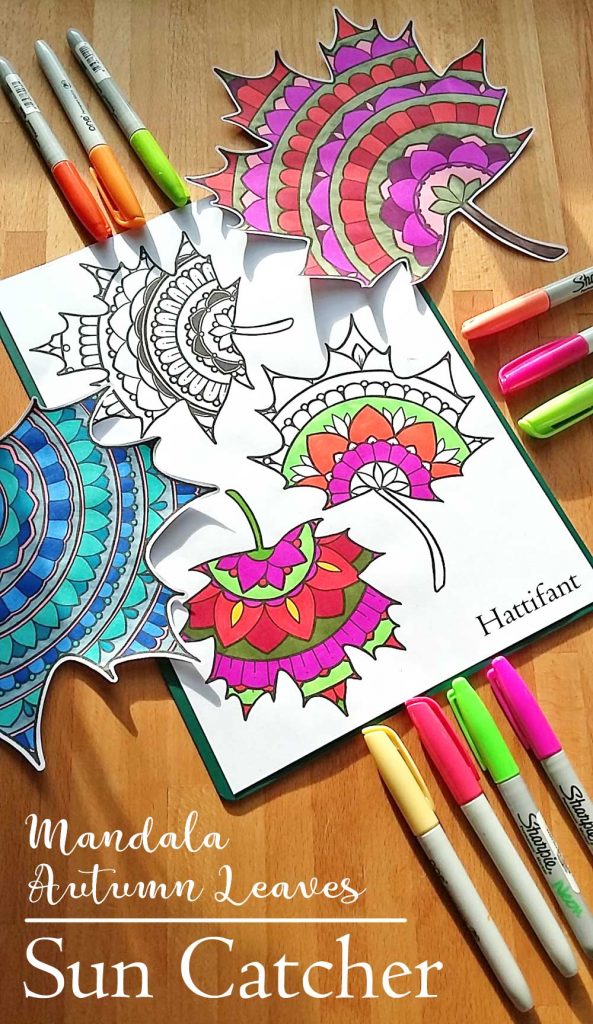 Hattifant's Mandala Autumn Leaves Sun Catcher Papercraft