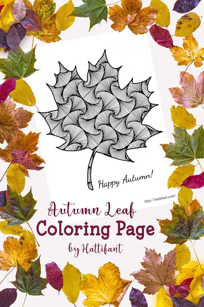 Hattifant's Paradox Square Pattern Autumn Fall Leaf Coloring Page