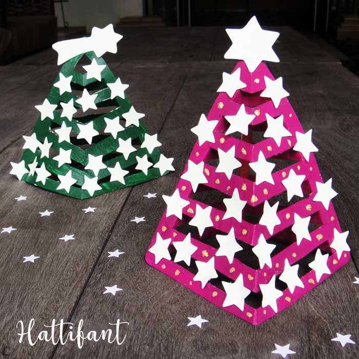 Hattifant's 3D Christmas Trees a papercraft printables free download