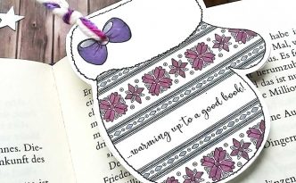 Hattifant's Winter Bookmarks Mitten to Color In Coloring Page Papercraft