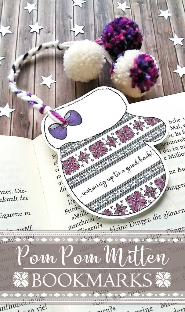 Hattifant's Winter Bookmarks Mitten to Color In Coloring Page Papercraft