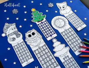 Hattifant's Christmas Countdown Bookmarks to Print and Color