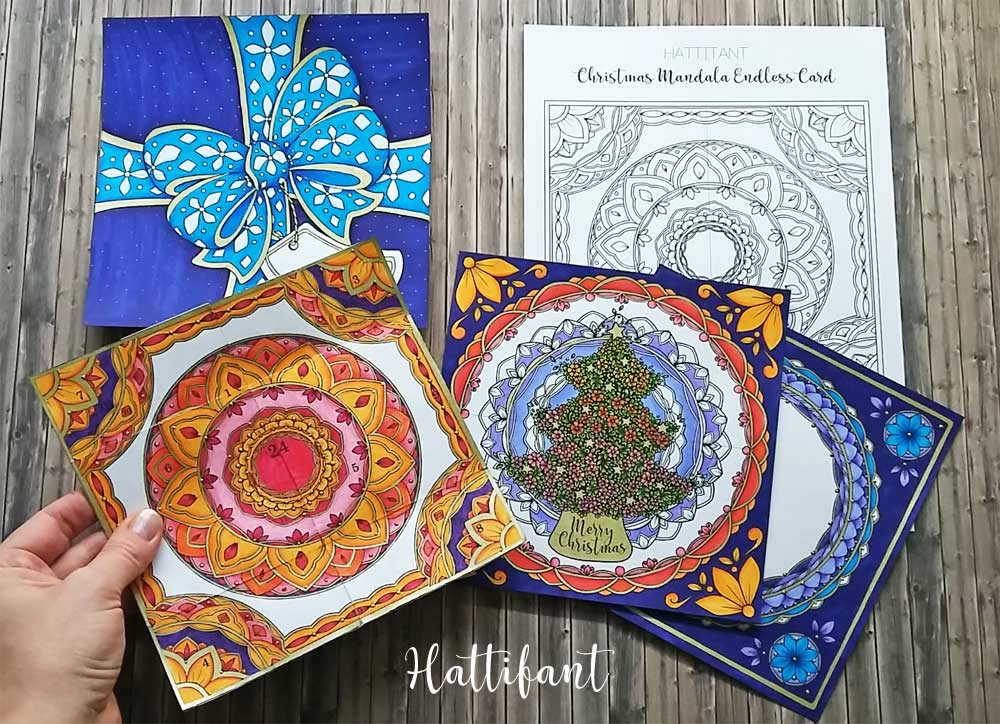 Hattifant's Christmas Advent Calendar Mandala Endless Card Bundle