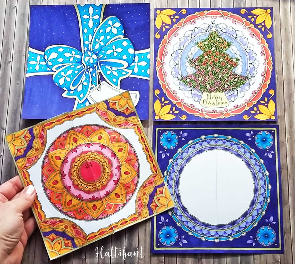 Hattifant's Christmas Advent Calendar Mandala Endless Card Bundle