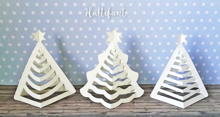 Hattifant's 3D Christmas Trees a papercraft printables free download