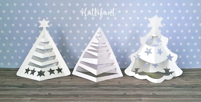 Hattifant's 3D Christmas Trees a papercraft printables free download