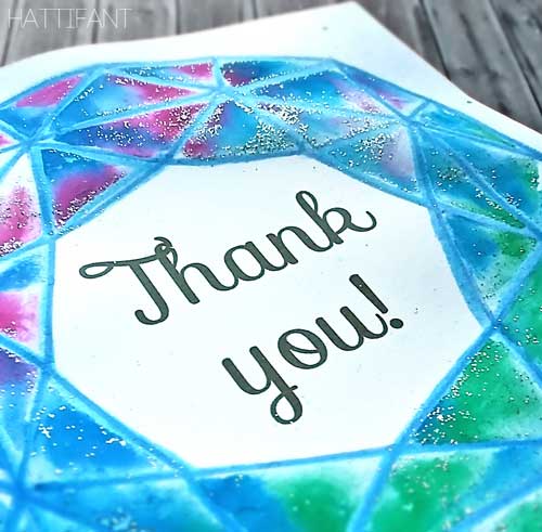 Hattifant's Thank You with Jewels Cards to print and color