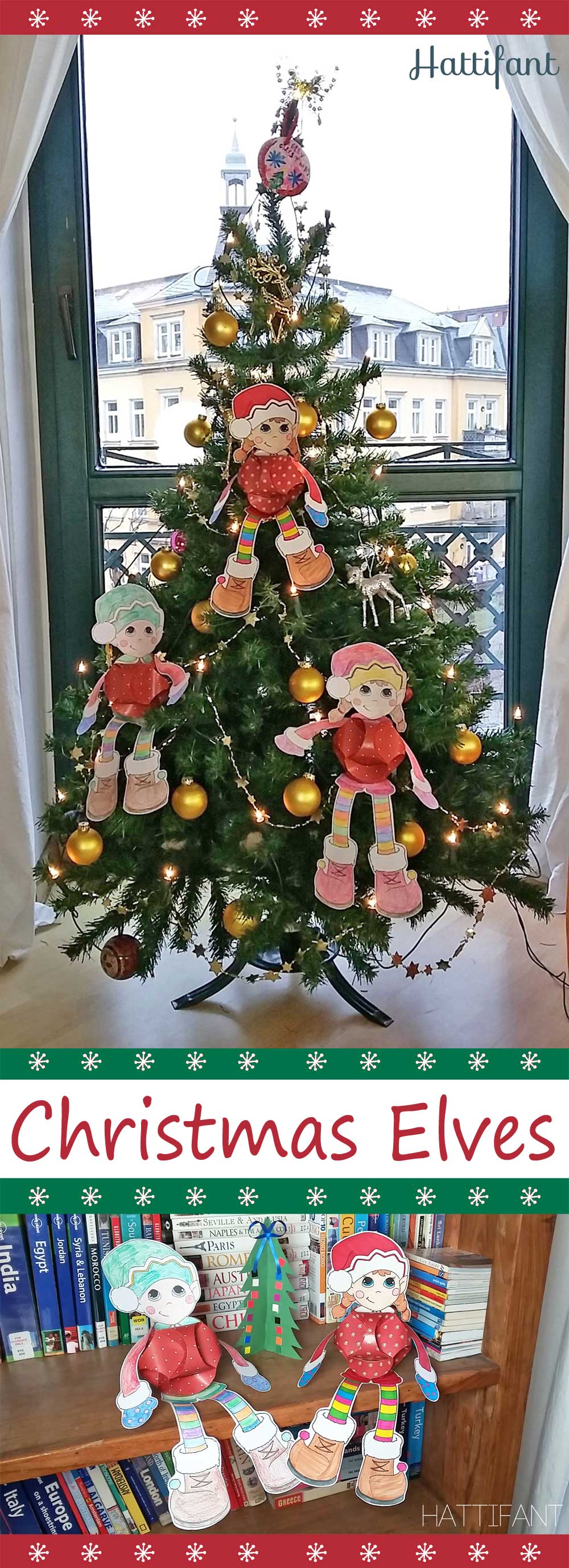 Hattifant's Christmas Elves with Triskele Paper Globes Papercraft
