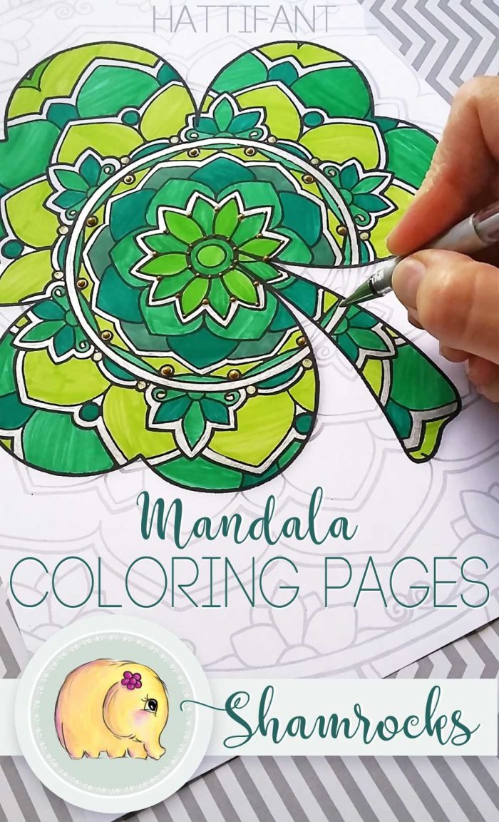 Hattifant's St. Patrick Mandala Shamrock Coloring Pages