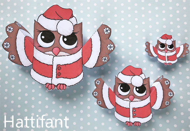 Hattifant's Owl Paper Toys to DIY Santa