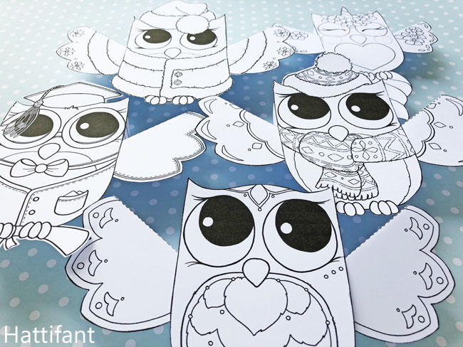 Hattifant's Owl Paper Toys to DIY