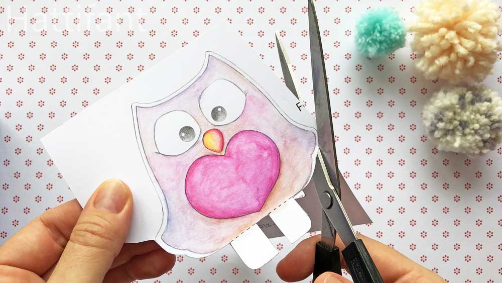 Hattifant's Pom Pom Mama & Baby Owls Paper Craft cutting