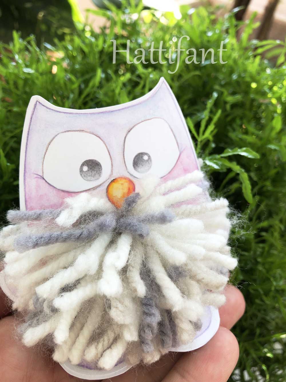 Hattifant's Pom Pom Mama & Baby Owls Paper Craft