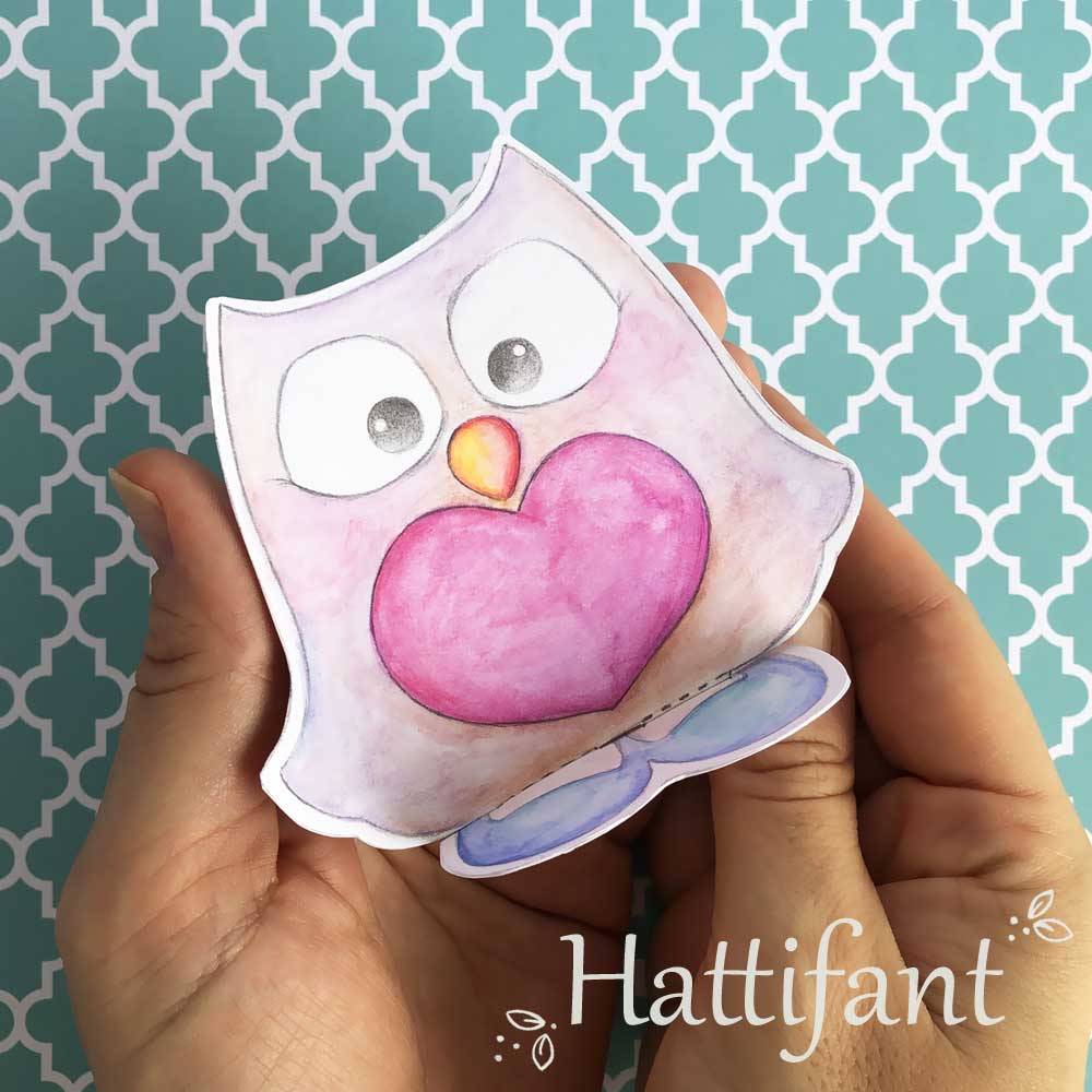 Hattifant's Pom Pom Mama & Baby Owls Paper Craft