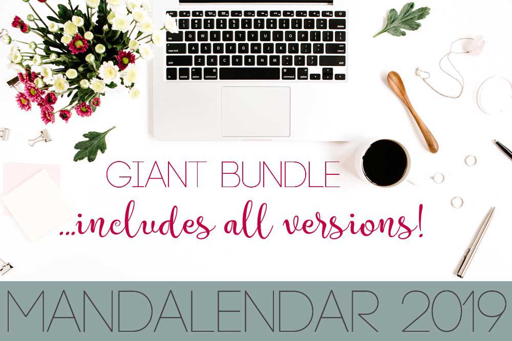 Hattifant's Mandalendar 2019 a Mandala Calendar to Color Giant Bundle option