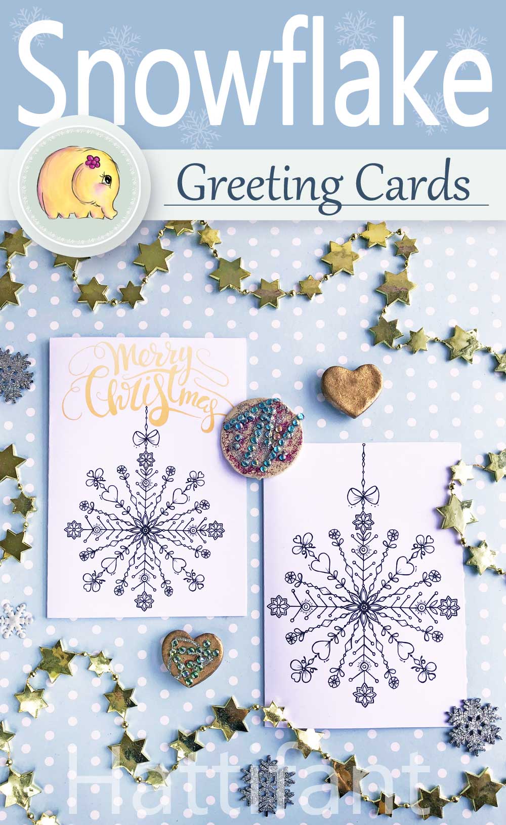 Hattifant's Card Snowflake Season's Greetings