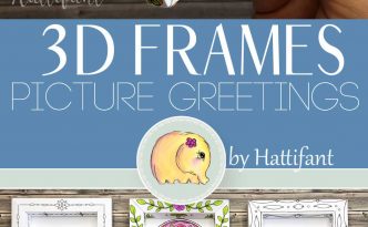 Hattifant's 3D Frames Valentine's Day Greetings to Color