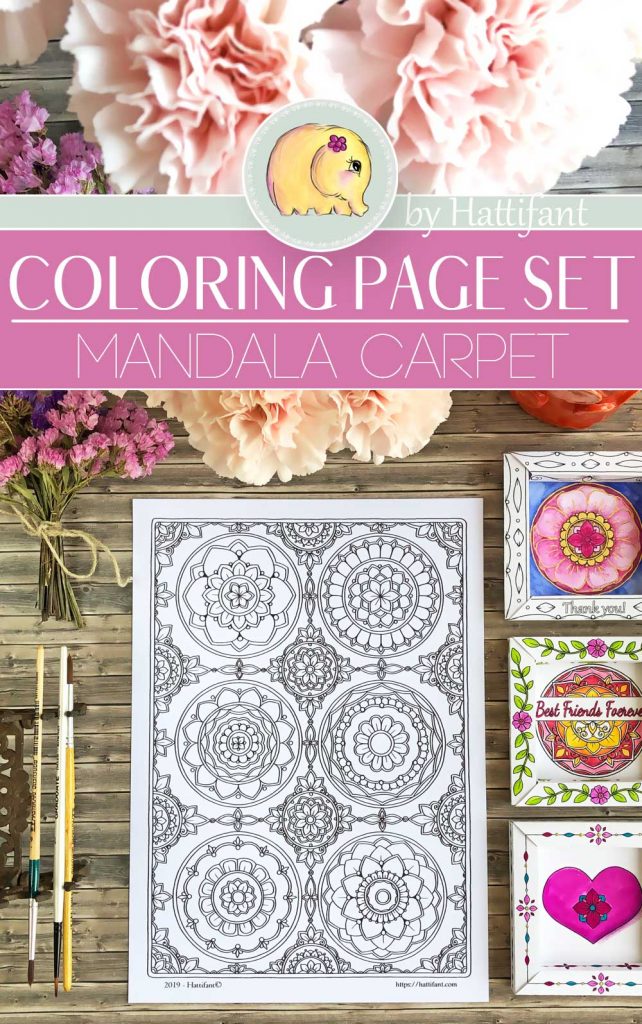 Hattifant's Mandala Carpet Coloring Page Set